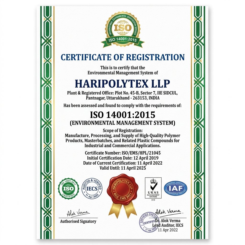 ISO 14001:2015 Environmental Management Certificate