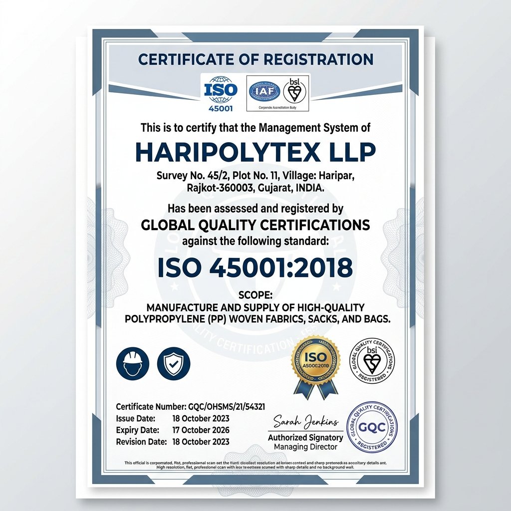 ISO 45001:2018 Occupational Health & Safety Certificate
