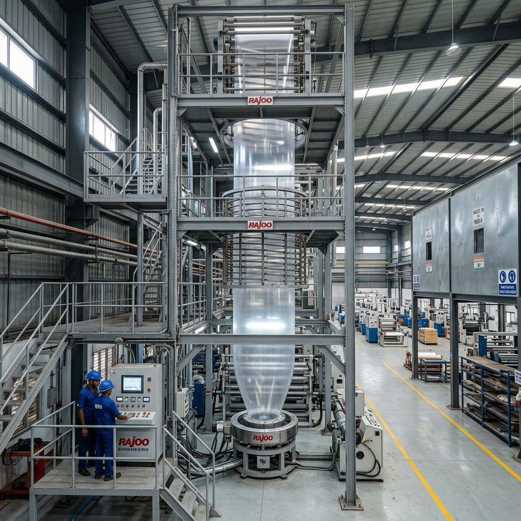 Rajoo multilayer blown film plant at Hari Polytex Morbi factory